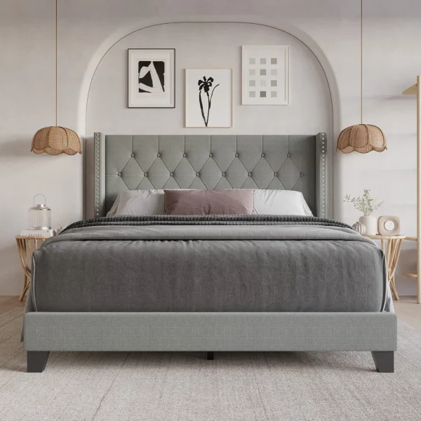 Ameire Upholstered Wingback Bed - Image 2